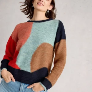 Pull col rond motifs géo