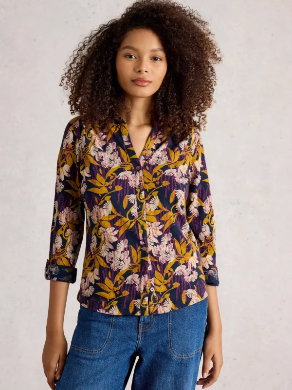 Chemisier 100% coton violet – Image 4