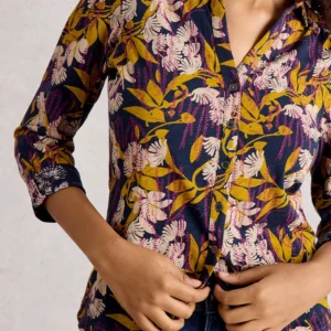 Chemisier 100% coton violet