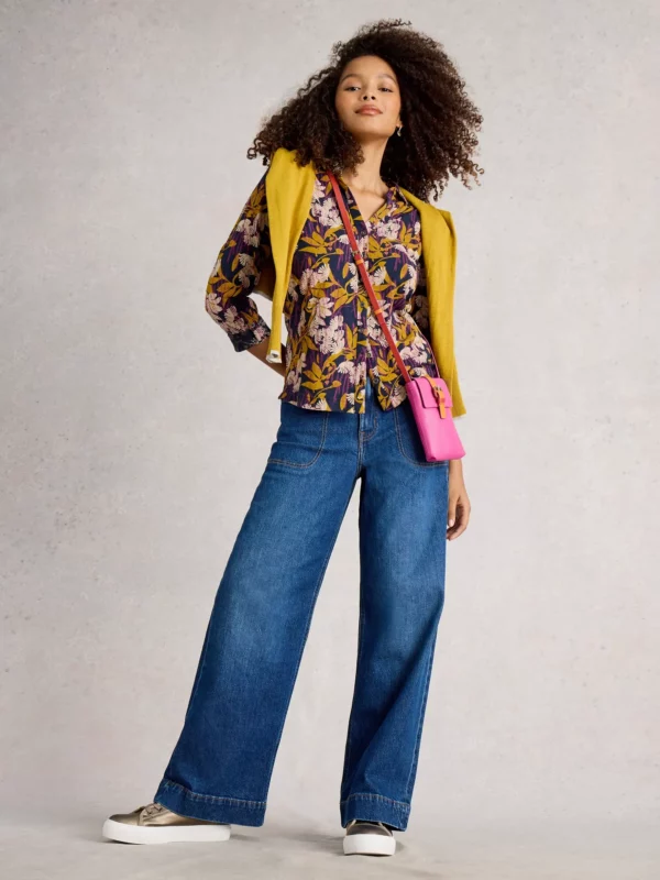 Chemisier 100% coton violet – Image 2
