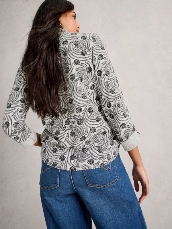 Chemisier 100% coton noir et blanc – Image 4