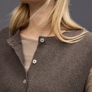 Gilet boutonnée sans manches chocolat