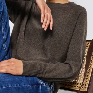 Pull col bateau chocolat