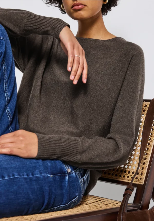 Pull col bateau chocolat