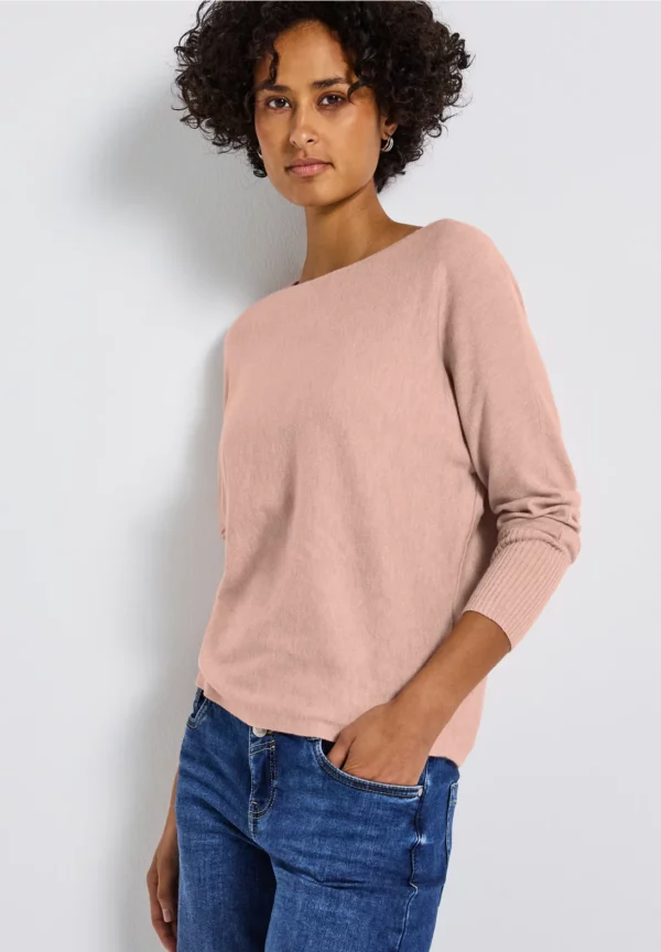 Pull col bateau rose pale – Image 2