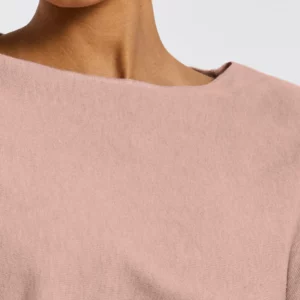 Pull col bateau rose pale