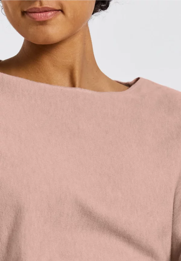 Pull col bateau rose pale