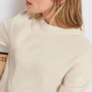 Pull col rond écru