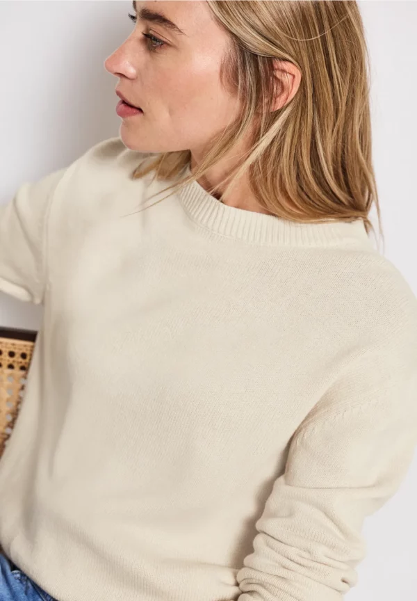 Pull col rond écru