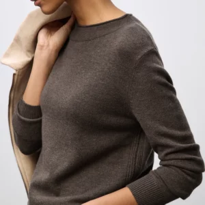 Pull col montant chocolat