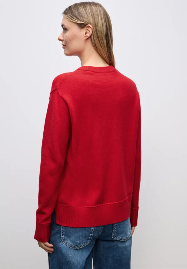 Pull col rond rouge – Image 2
