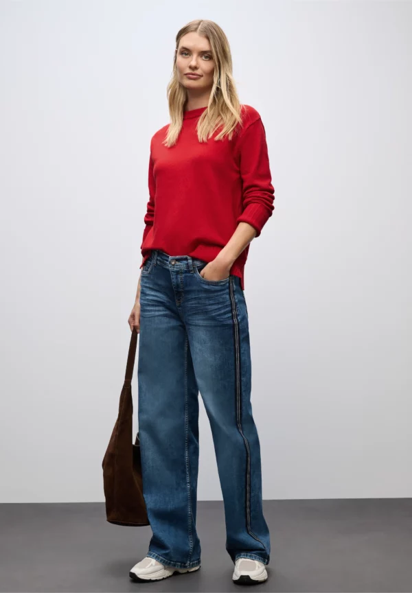 Pull col rond rouge – Image 8