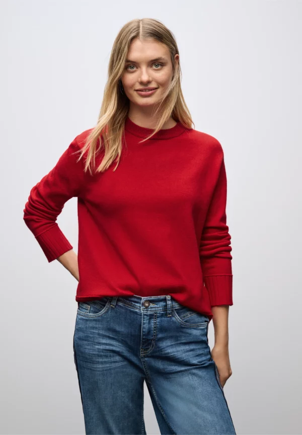 Pull col rond rouge – Image 5