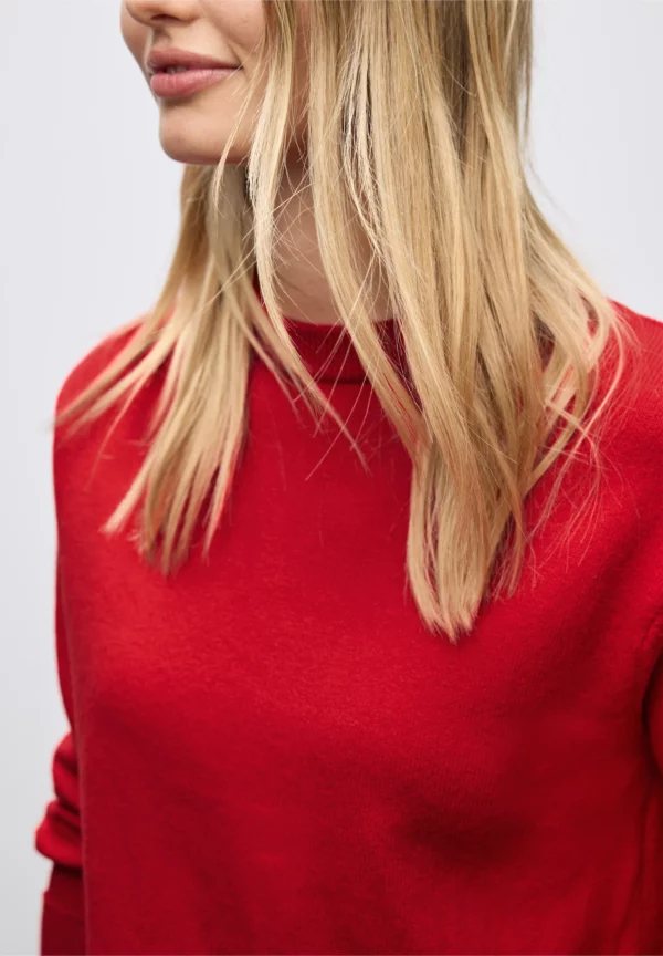 Pull col rond rouge – Image 4