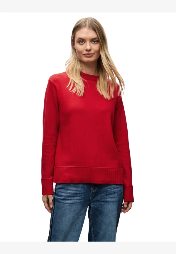 Pull col rond rouge – Image 3