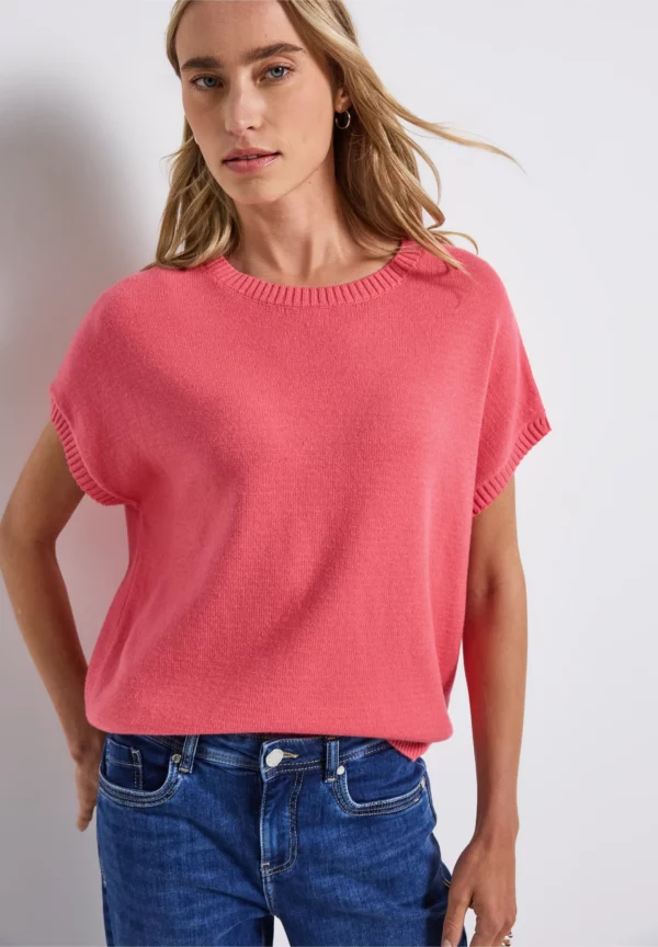 Pull manches courtes rose – Image 2