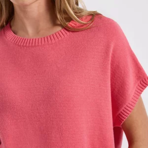 Pull manches courtes rose