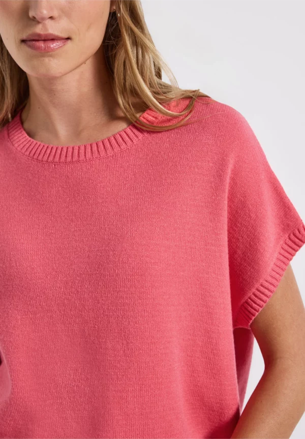 Pull manches courtes rose