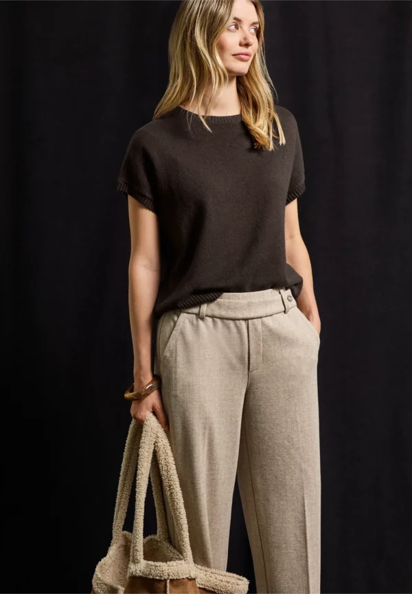 Pull manches courtes marron