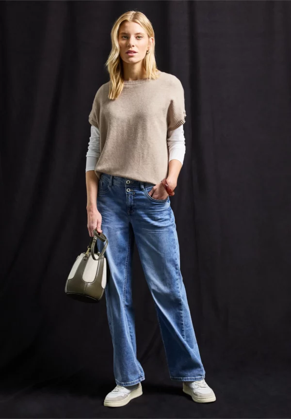 Pull manches courtes beige – Image 5