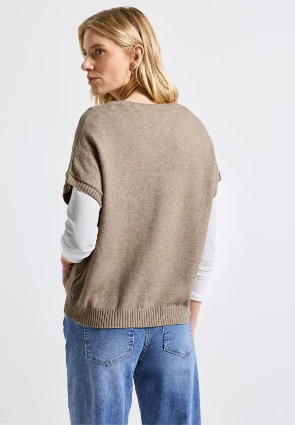 Pull manches courtes beige – Image 4
