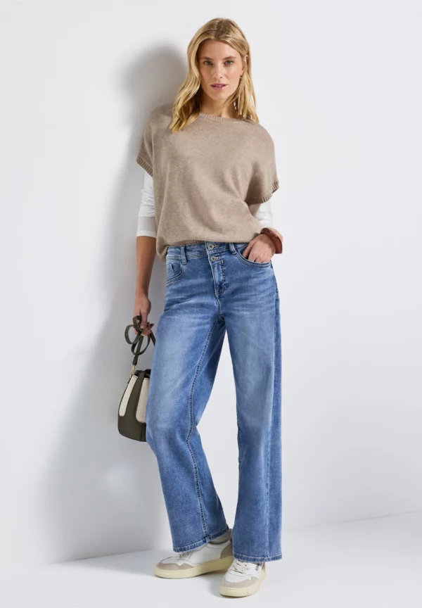 Pull manches courtes beige – Image 2