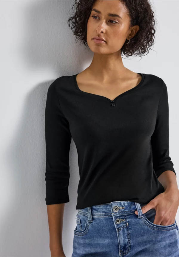 T-shirt manches 3/4 noir