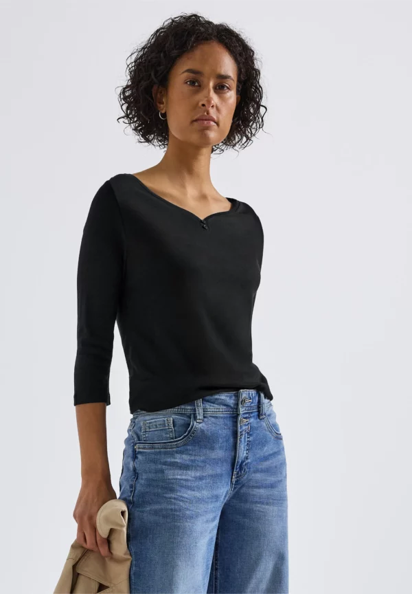 T-shirt manches 3/4 noir – Image 3