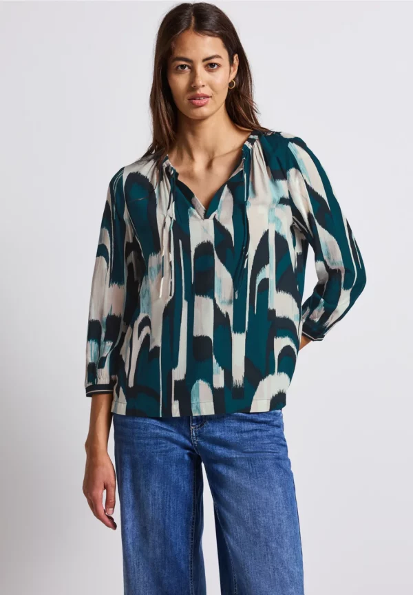 Blouse détails bleu pétrole – Image 2
