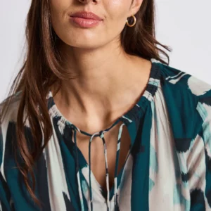 Blouse détails bleu pétrole