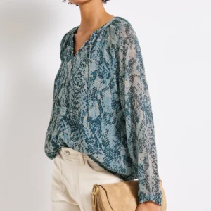 Blouse manches transparentes
