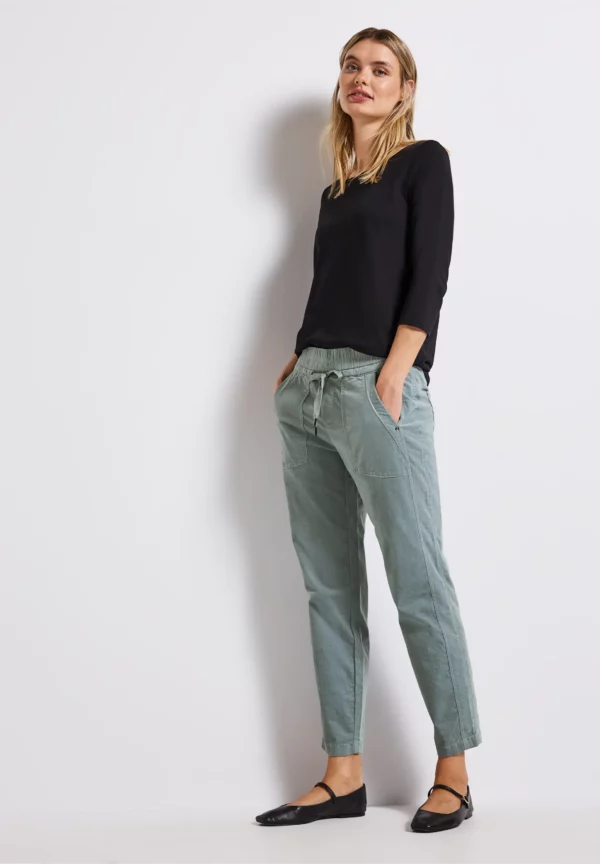 Pantalon velours fin bleu – Image 3