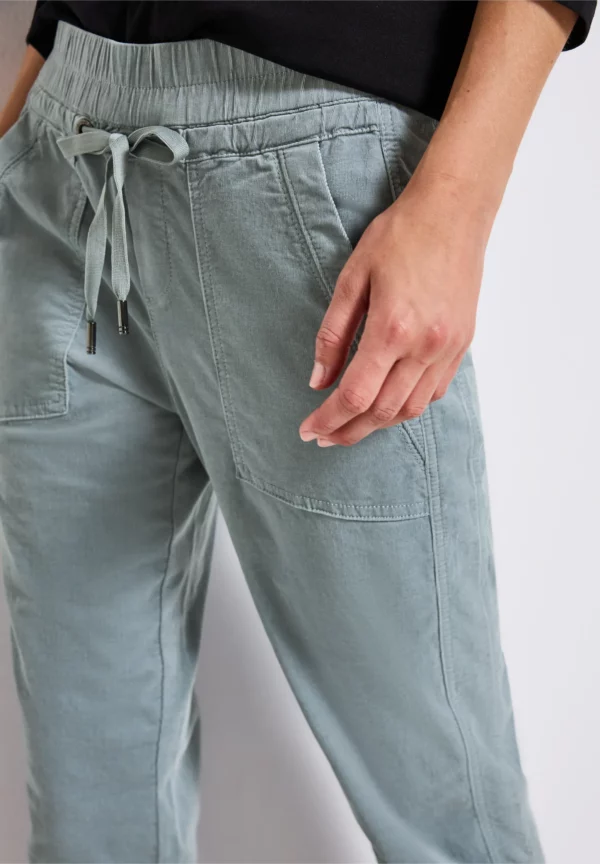 Pantalon velours fin bleu