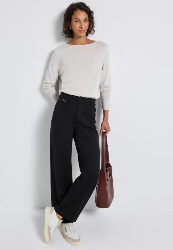 Pantalon noir poches plaquées – Image 4