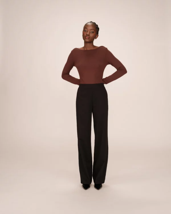 Pantalon tailleur fluide noir – Image 2