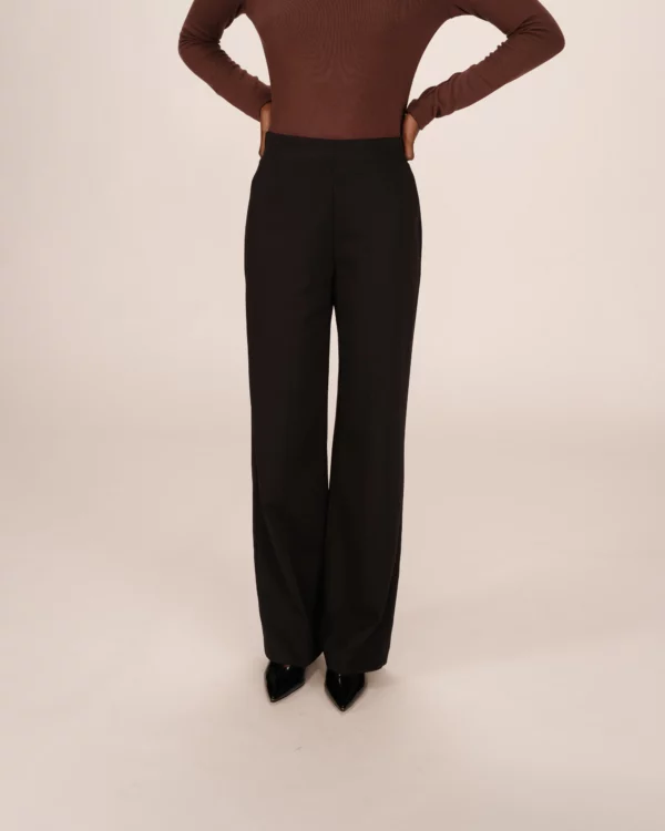 Pantalon tailleur fluide noir