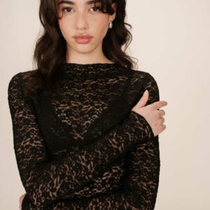 T-shirt dentelle noir