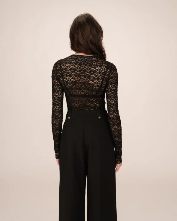 T-shirt dentelle noir – Image 3