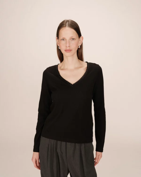 T-shirt manches longues noir – Image 2