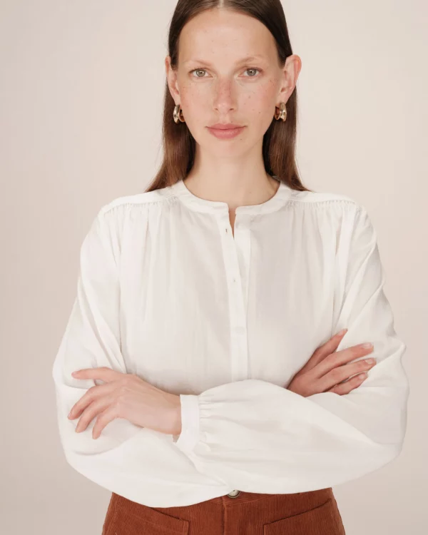 Blouse boutonnée en dentelle