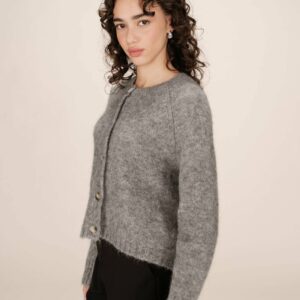 Cardigan gris laine et alpaga
