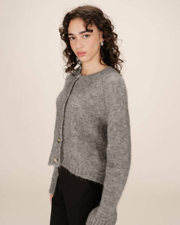 Cardigan gris laine et alpaga