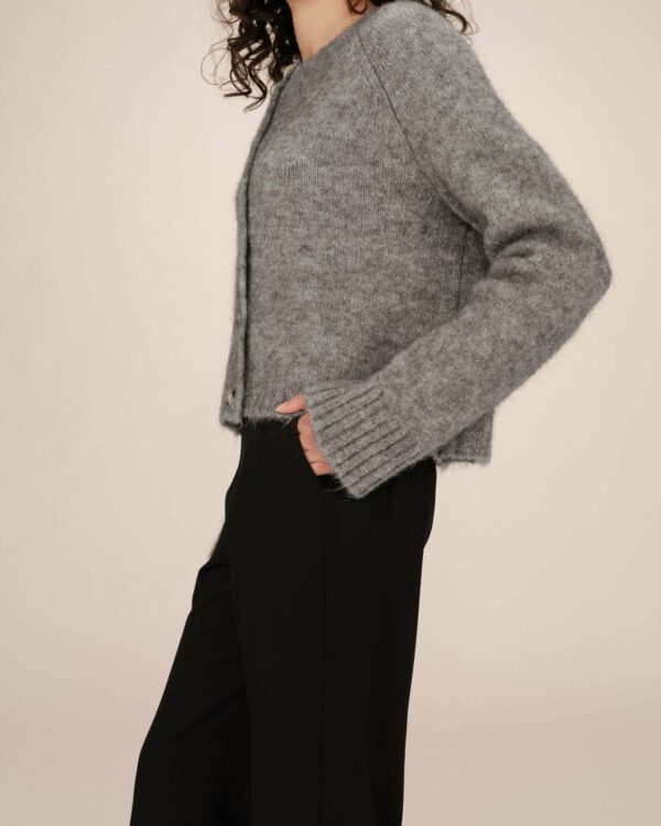 Cardigan gris laine et alpaga – Image 5