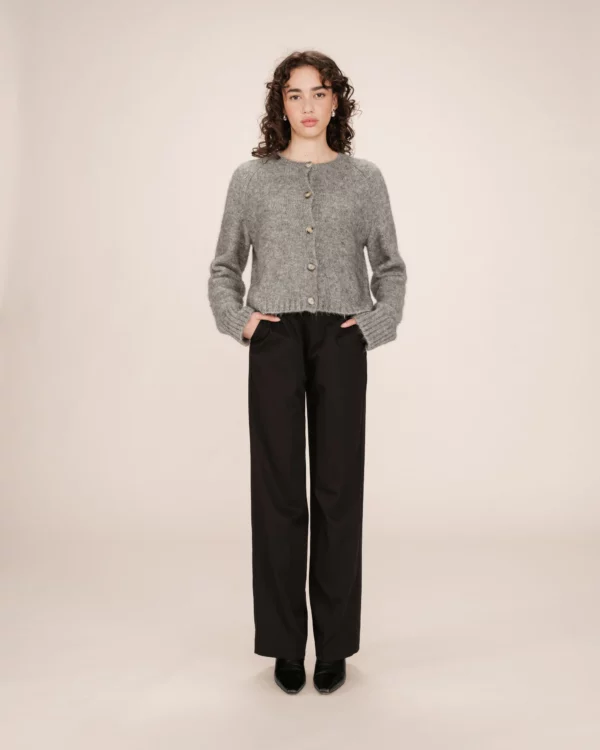 Cardigan gris laine et alpaga – Image 4