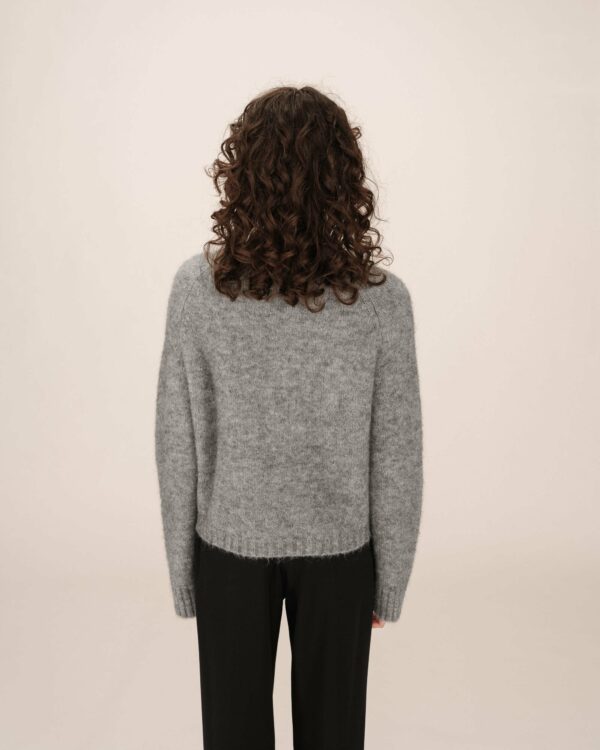 Cardigan gris laine et alpaga – Image 2