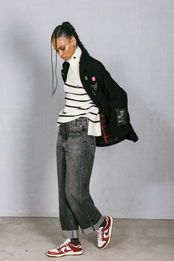 Jean gris coupe large – Image 2