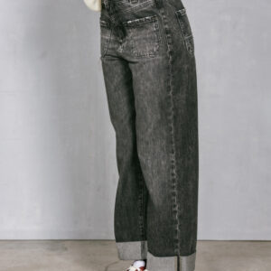 Jean gris coupe large