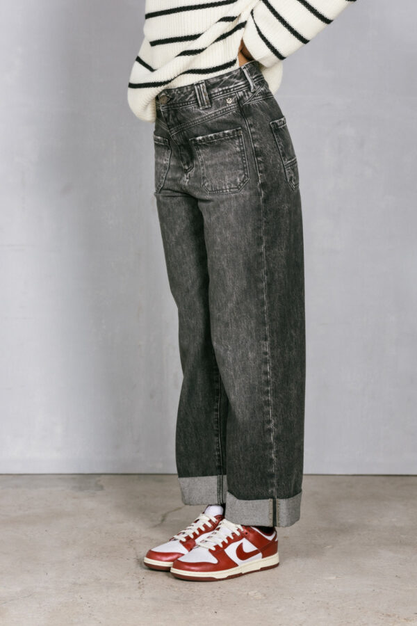 Jean gris coupe large