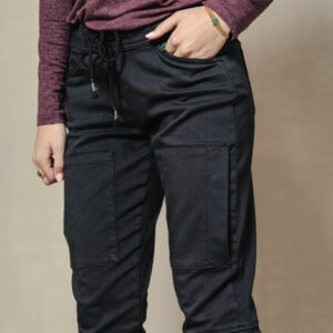Pantalon cargo en jersey noir