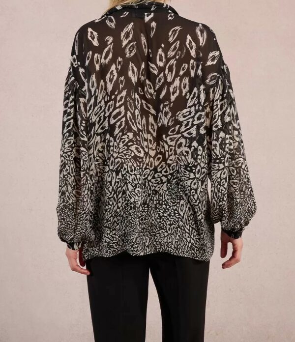 Blouse en voile noir et blanc – Image 4